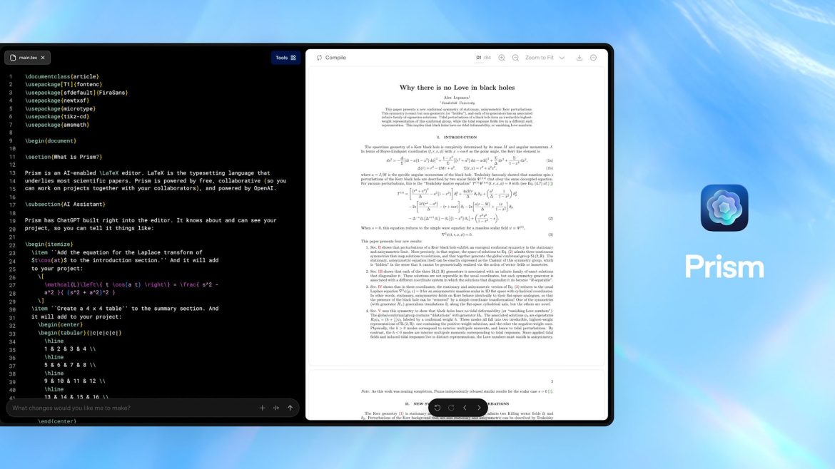 OpenAI эрдэмтдэд зориулсан шинэ Prism-ээрээ судалгааг донсолгов