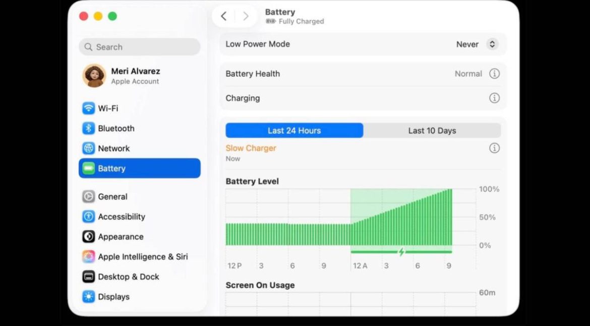 macOS 26.4 MacBook-д удаан цэнэглэлтийг илрүүлэх шинэ функц нэмлээ