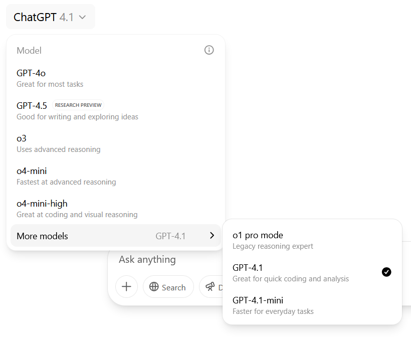 OpenAI ChatGPT-д GPT-4.1 загварыг нэмлээ — Гэхдээ хэрэглэгчид бүр ч их төөрөлдөж байна 6 OpenAI ChatGPT-д GPT-4.1 загварыг нэмлээ — Гэхдээ хэрэглэгчид бүр ч их төөрөлдөж байна